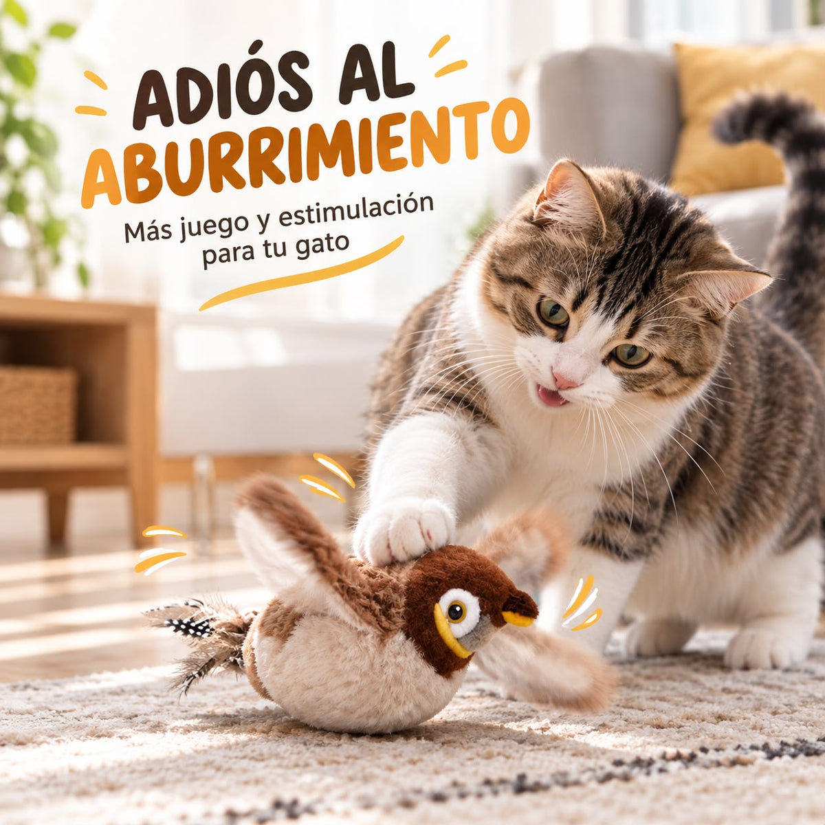 Pajaro Interactivo Antiestres Para Gatos